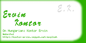 ervin kontor business card